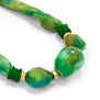 Green Murano glass and silk necklace by Chama Navarro